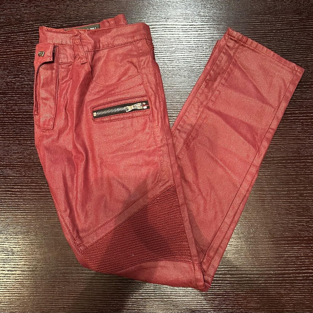 COPY - Balmian Men’s burgundy wax denim jeans only worn once